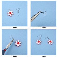 Kit per la creazione di orecchini pendenti con fiore 3d fai da te&nbsp;DIY-SZ0008-56
