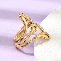 Anelli aperti con polsino in acciaio inossidabile 304 per donna&nbsp;RJEW-L342-09G