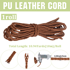 10 m runde geflochtene Kordel aus Kunstleder&nbsp;WL-GF0001-32C-04