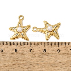 Ciondoli in acciaio inossidabile 303 e plastica ABS con perle e strass di cristallo.&nbsp;RB-CBA1E47-14G