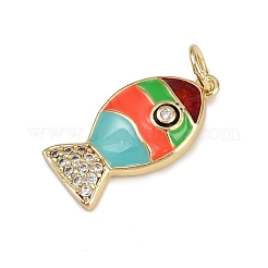Pendentifs avec zircon cubiques à micro-pavés en laiton&nbsp;KK-D424-22B-G