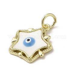 Emaille-Muschelanhänger mit bösem Blick&nbsp;KK-E092-26G-03