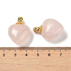 Natürliche Rosenquarz-Parfümflaschenanhänger&nbsp;G-Z039-03G-02