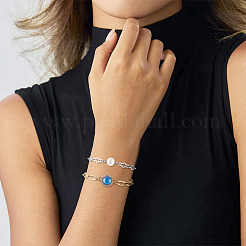 6 stücke 3 stil 304 edelstahl kreuz link kette armband machen&nbsp;AJEW-TA00051