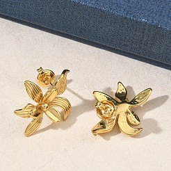 Blume 304 Edelstahl Ohrstecker für Frauen&nbsp;EJEW-K333-04G