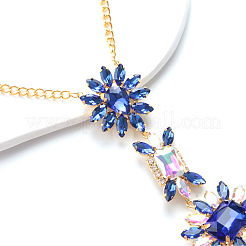 Collier à pampilles en alliage de strass et de fleurs pour femmes&nbsp;FS-WG8032C-01