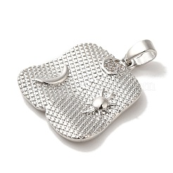 Porte micro ouvrent pendentifs zircone cubique en laiton de placage&nbsp;KK-U027-23P