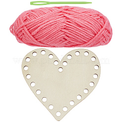 Kits de métier à tricoter en bois en forme de cœur à faire soi-même&nbsp;DIY-CY0003-10A
