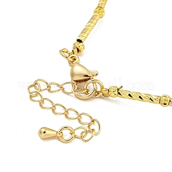 Bracciali in ottone con perline rotonde placcati a cremagliera per le donne&nbsp;BJEW-B106-24G