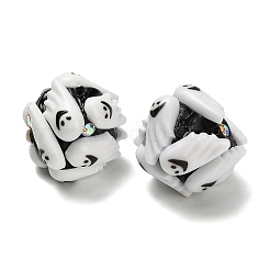 Halloween-Motiv Polymer Clay Strassperlen mit Harz&nbsp;RESI-Z045-02A-01