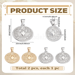 2 pendentif en acier inoxydable 304&nbsp;STAS-LP0003-92L