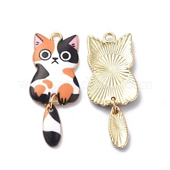 Pendentifs en émail d'alliage de placage de support d'or clair&nbsp;X-ENAM-G210-01LG