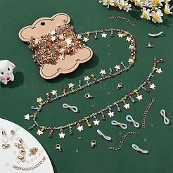 Messing Schmetterling & Strass Diamant Charms Armband Lätzchen Halskette DIY Herstellung Kit&nbsp;DIY-WR0004-17