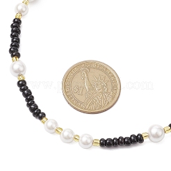Collane di perle di conchiglia e perline di semi di vetro per le donne&nbsp;NJEW-MZ00073-02
