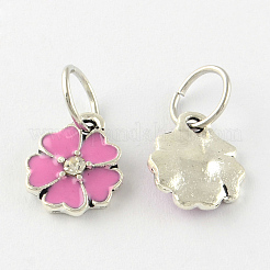 Stile dello smalto fascino strass lega del fiore&nbsp;ENAM-S085-M