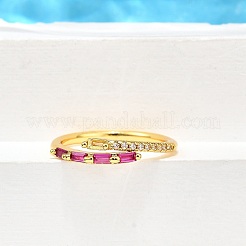 Manschettenringe aus Messing mit Mikropavé-Zirkonia für Damen&nbsp;RJEW-H247-03G