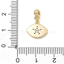 Perline pendenti in ottone con micro pavé di zirconi cubici trasparenti&nbsp;CU-CBAFF5B-19G