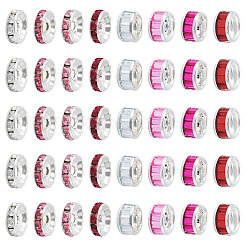 40 pièce 8 styles de perles d'espacement en alliage de verre et de strass en fer&nbsp;FIND-TA0008-70A