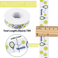 25 Yards bedrucktes Polyester-Ripsband mit Sportballmotiv&nbsp;OCOR-WH20002-03A-04