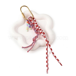 Conchiglie naturali d'acqua dolce con decorazioni pendenti in cordino di poliestere e spandex&nbsp;HJEW-YW00479