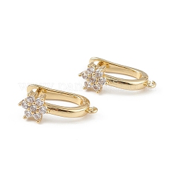 Fornituras de aro de flor de latón&nbsp;ZIRC-L097-054G