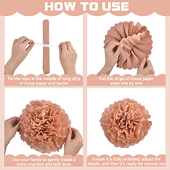 18 stücke 18 arten diy dekorative papier blumen ball für party hochzeit hause außen dekoration&nbsp;AJEW-WR0003-56