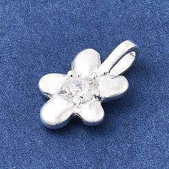 925 Sterlingsilber-Blumenanhänger mit klarem Zirkonia&nbsp;STER-A048-14S