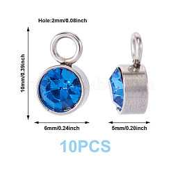 10 Stück Glas-Strass-Anhänger&nbsp;STAS-TA0003-26E
