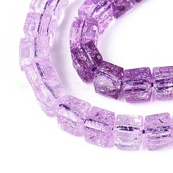 Fili di perline di vetro trasparenti screpolate&nbsp;GLAA-N062-6mm-06
