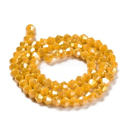 Brins de perles de verre galvanisées de couleur unie opaque&nbsp;X1-GLAA-F029-P4mm-A04