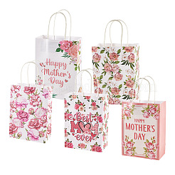 10 pz. 5 stili di sacchetti di carta stampati con fiori per la festa della mamma&nbsp;CARB-TA0001-19