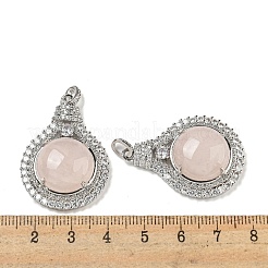 Quarzo rosa naturale con pendenti in zirconi chiari&nbsp;G-G133-01P-23