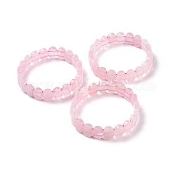 Bracelet extensible perlé ovale en quartz rose naturel&nbsp;G-E010-01N