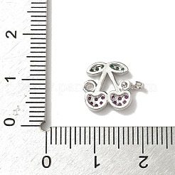 Messing Pavé-Anhänger mit Kirschen-Anhängern in Grün und Orchidee mit Zirkonia&nbsp;KK-I276-47B-P