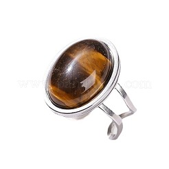 Anelli polsini in acciaio inossidabile 304 e occhio di tigre naturale&nbsp;FS-WGDE3F0-03