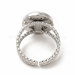 Ajustes de anillo de puño abierto de acero inoxidable 304 que no se deslustran&nbsp;X-RJEW-B027-29P