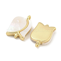 Messing Pavé Muschel Rose Blume Charms&nbsp;KK-Q820-17G