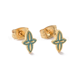 Pendientes de estrella de esmalte con pasadores de acero inoxidable quirúrgico 316L&nbsp;EJEW-P204-01G