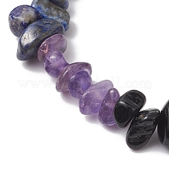 Chakra natürlicher Obsidian & Amethyst & Lapislazuli & grüner Aventurin & Tigerauge & roter Aventurin & roter Jaspis&nbsp;BJEW-JB10777-01