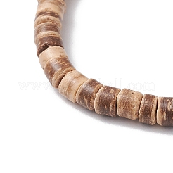 Braccialetti elastici in cocco naturale con perline sintetiche turchesi per uomo e donna&nbsp;BJEW-JB11743-02