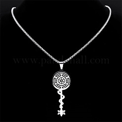 Collane con ciondolo a forma di chiave della ruota di Ecate in acciaio inossidabile 304 per donna&nbsp;FS-WG4FA44-01