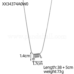 Colliers pendentifs à ressort spiralé en acier inoxydable 304&nbsp;STAS-OY007-63P