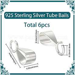 6 pieza 925 fianzas de tubo de plata esterlina&nbsp;STER-SC0001-64P