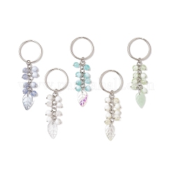 5 porte-clés en verre craquelé et lampwork fait à la main&nbsp;KEYC-JKC01310