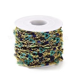 Catene a maglie di cuore smaltate in ottone fatte a mano&nbsp;CHC-M024-25G-02