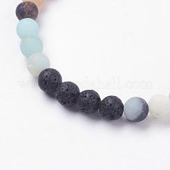 Braccialetti naturali smerigliati di stiramento della pietra preziosa&nbsp;BJEW-JB03361