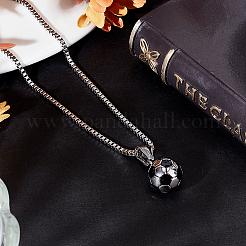 DIY 316 chirurgischer Edelstahl Emaille Fußball Anhänger Anhänger Halsketten Schmuck Kits&nbsp;DIY-BBC0002-16