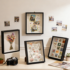 Support pour cadre photo en bois composite MDF pour fleurs séchées&nbsp;LS-DJEW-WH0028-057A