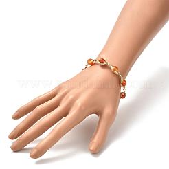 Bracciali con perline in corniola naturale per uomo donna&nbsp;BJEW-TA00012-01