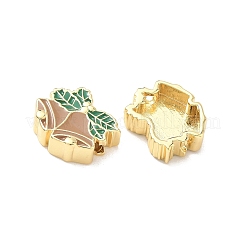 Perles de Noël en laiton émaillé&nbsp;KK-I474-G11